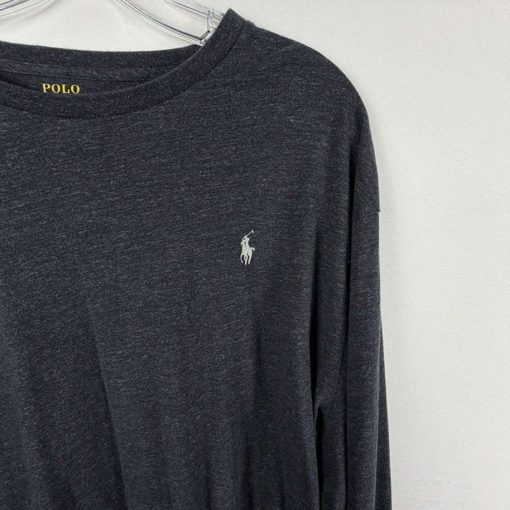 Polo Ralph Lauren Mens XL Classic Fit Jersey Long Sleeve‎ TShirt Dark Grey Crew